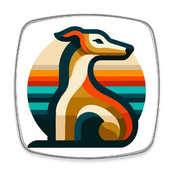 Galgo-Logo Nr2 - Viereckiger Kühlschrankmagnet - Weiß - Vorne