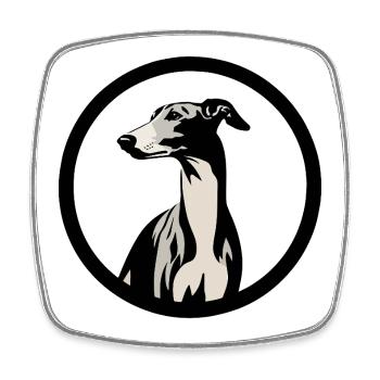 Galgo-Logo Nr3 - Viereckiger Kühlschrankmagnet - Weiß - Vorne