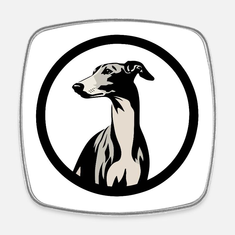 Galgo Logo No3 - Magnet carré - blanc