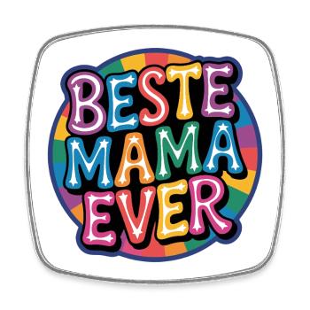 Meilleure maman de tous les temps arc-en-ciel - Magnet carré - blanc - Devant
