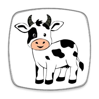 Drôle de vache T-shirt cadeau fermier - Magnet carré - blanc - Devant