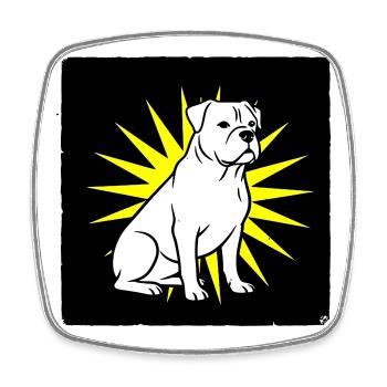 Cool Dog in Punk Rock & Pop Art Style - Square fridge magnet - white - Front