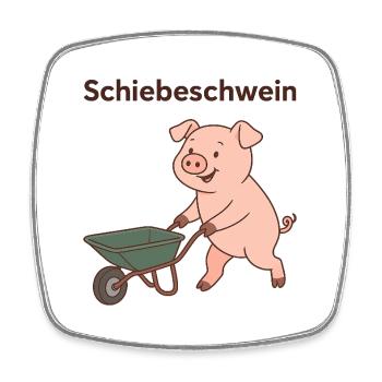 Push pig - Square fridge magnet - white - Front