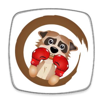 Meerkat Boxer Motif – Cute Boxing Champion - Square fridge magnet - white - Front