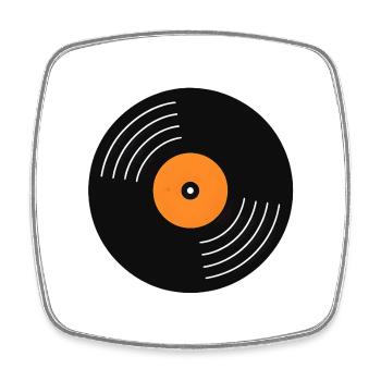 Orange Label Vinyl - Square fridge magnet - white - Front