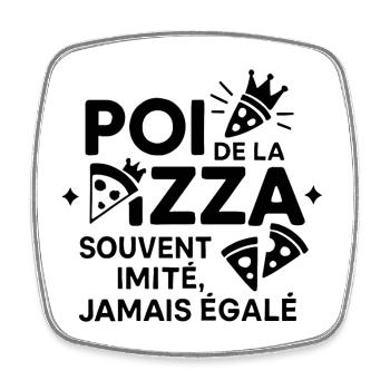Pizzakranz Einzigartiges Souvenir - Viereckiger Kühlschrankmagnet - Weiß - Vorne