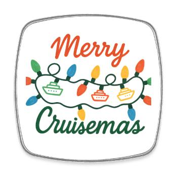 Joyeuse croisière Lumières de Noël - Magnet carré - blanc - Devant