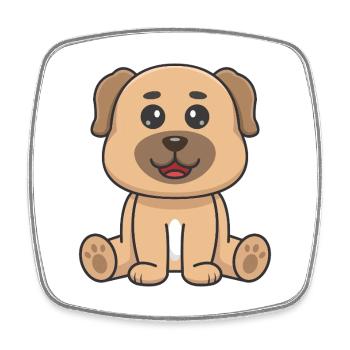 Süßer Hund - Viereckiger Kühlschrankmagnet - Weiß - Vorne