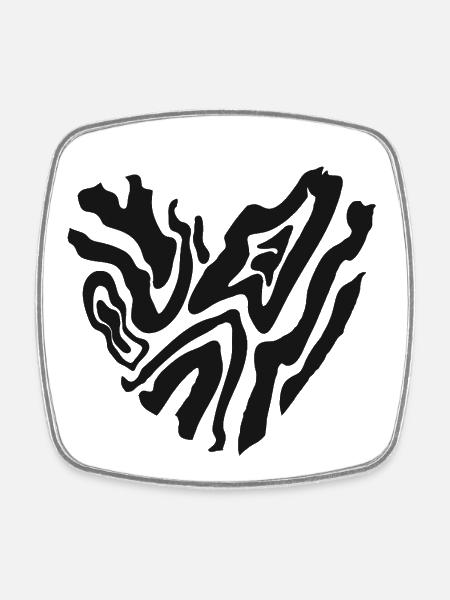 Heart of a Tiger - Square fridge magnet - white