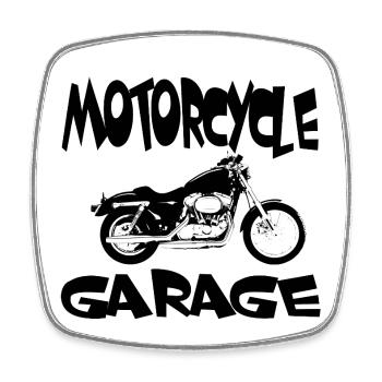 motorcycle - Square fridge magnet - white - Front