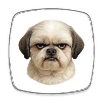 Pug Kopf Portrait Charme |  Shih Tzu - Viereckiger Kühlschrankmagnet - Weiß - Vorne