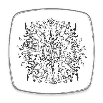 Motif d’ornement kaléidoscopique - Magnet carré - blanc - Devant