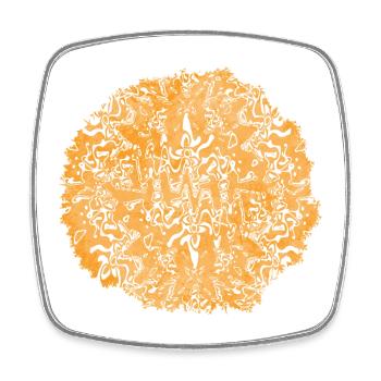 Orangene Tie-Dye Kreismuster - Viereckiger Kühlschrankmagnet - Weiß - Vorne