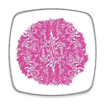 Circle Rose Pink Pattern - Square fridge magnet - white - Front