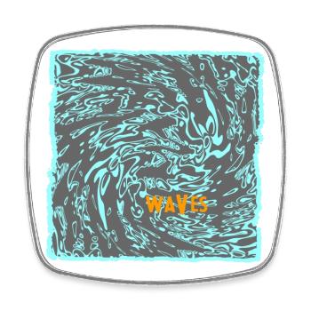 Wave flow neon pattern surf - Square fridge magnet - white - Front