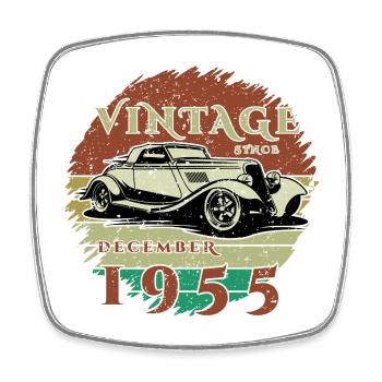 70th Birthday - Classics - Vintage since 12/1955 - Square fridge magnet - white - Front