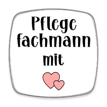 Pfleger Herz Pflege - Viereckiger Kühlschrankmagnet - Weiß - Vorne