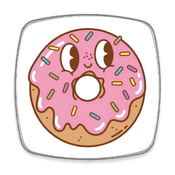 Donut - Viereckiger Kühlschrankmagnet - Weiß - Vorne