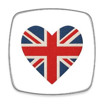Coeur Drapeau Union Jack Uk - Magnet carré - blanc - Devant