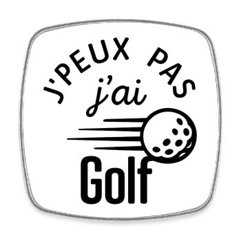 J'peux pas j'ai golf - Magnet carré - blanc - Devant