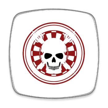 Darts, Bullseye, Dartboard and Skull. - Viereckiger Kühlschrankmagnet - Weiß - Vorne