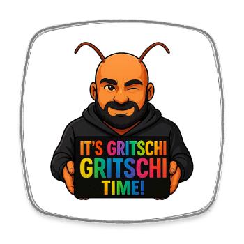 Gritschi Gritschi Time - Magnet carré - blanc - Devant