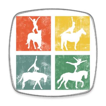 Vaulting Equestrian Riding Horse Gymnastics - Square fridge magnet - white - Front