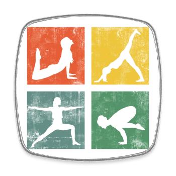 Yoga Übungen Yogini Meditation Fitness Geschenk - Viereckiger Kühlschrankmagnet - Weiß - Vorne