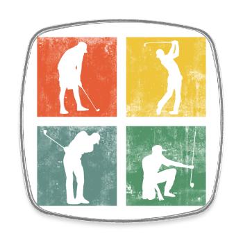 Golfspieler Golfer Golf Golfen Geschenk - Viereckiger Kühlschrankmagnet - Weiß - Vorne