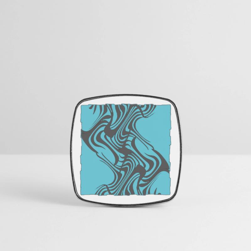 Zebra Pattern Cyan Square fridge magnet