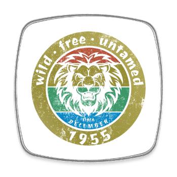70. Geburtstag Wild, free & untamed since 12/1955 - Square fridge magnet - white - Front
