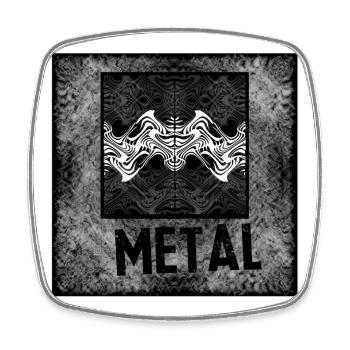 Metal Wellen Ornament - Viereckiger Kühlschrankmagnet - Weiß - Vorne