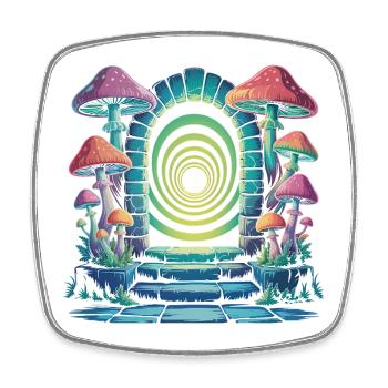 Shroomportal - Cool Funghi Logo - Magnet carré - blanc - Devant