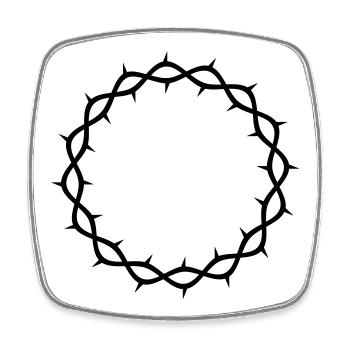 Dornenkrone - Viereckiger Kühlschrankmagnet - Weiß - Vorne