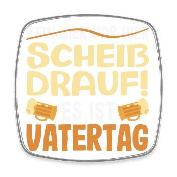 Lustiges Vatertag Geschenk Papa Bier - Viereckiger Kühlschrankmagnet - Weiß - Vorne