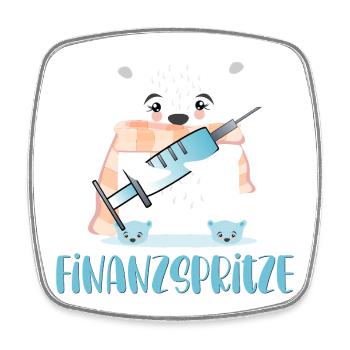 FINANZSPRITZE GELD BÄREN - Viereckiger Kühlschrankmagnet - Weiß - Vorne