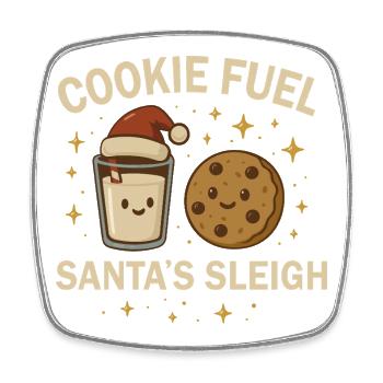 Weihnachten Baking Crew - Weihnachtskeks & Milch  - Viereckiger Kühlschrankmagnet - Weiß - Vorne