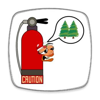 CAUTION CHRISTMAS TREE FIRE - Square fridge magnet - white - Front