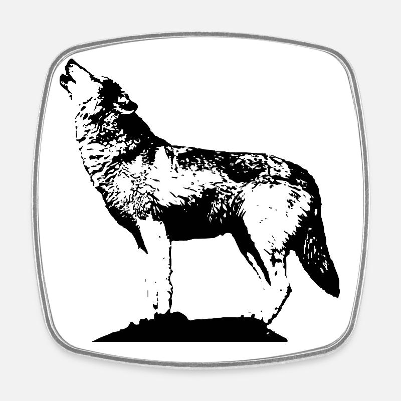 115304478_145994379_Wolf - Magnet carré - blanc