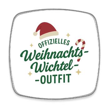 Offizielles Weihnachtswichtel-Outfit - Viereckiger Kühlschrankmagnet - Weiß - Vorne