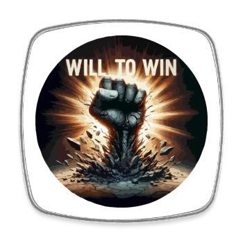 Will to Win Fistburst - Square fridge magnet - white - Front