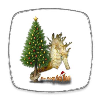 Weihnachtsgrüße aus dem Riff - Viereckiger Kühlschrankmagnet - Weiß - Vorne