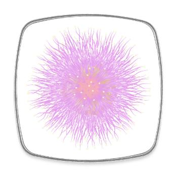 Pink Mimosa Blossom – Delicate Floral Design - Square fridge magnet - white - Front