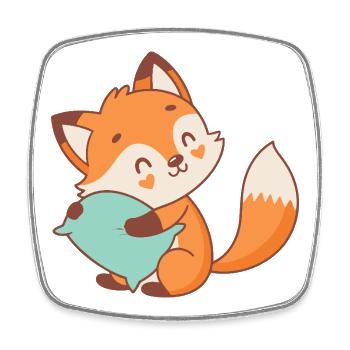 Pastell Kuscheliger Fuchs - Viereckiger Kühlschrankmagnet - Weiß - Vorne