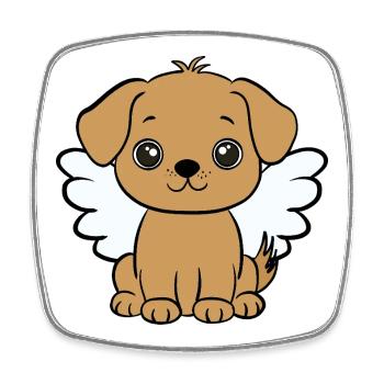 Dog with wings - Square fridge magnet - white - Front