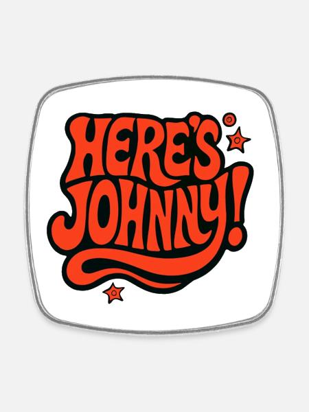 Here's Johnny - Cinema - The Shining - Square fridge magnet - white