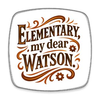 Elementary my dear Watson - Square fridge magnet - white - Front