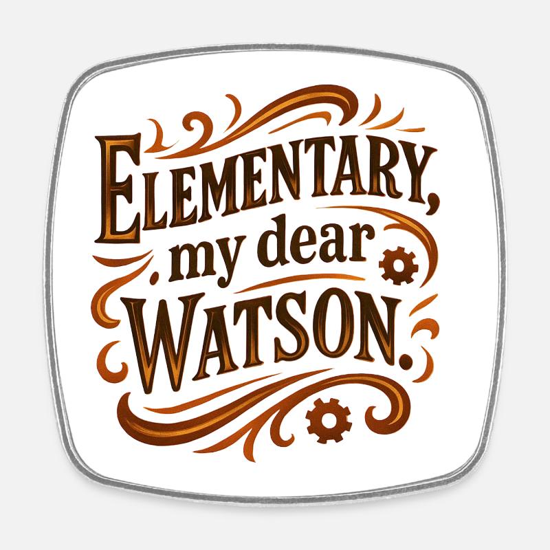 Grundstufe, mein lieber Watson - Viereckiger Kühlschrankmagnet - Weiß