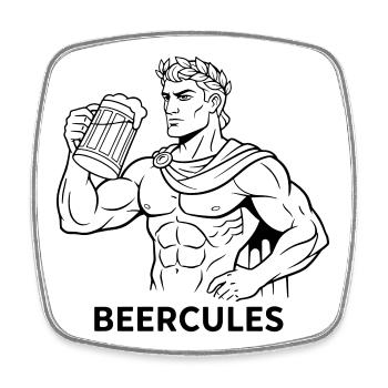Beercules - Magnet carré - blanc - Devant