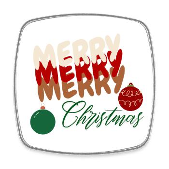 Weihnachtsbuchstaben Ornamenten - Viereckiger Kühlschrankmagnet - Weiß - Vorne